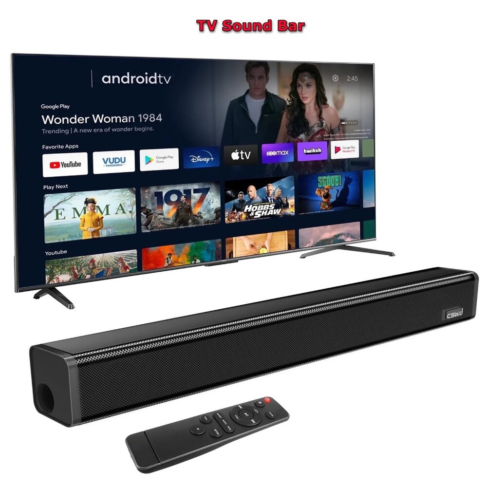 Soundbar for TV , 2.1CH Bluetooth TV Speaker Wireless & Wired 17 inch Subwoofer